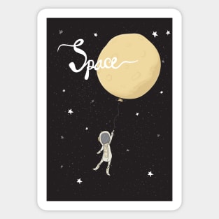 Space and Astronaut in galaxy Sticker